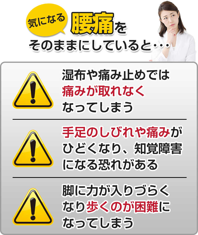腰痛をそのままにしていると